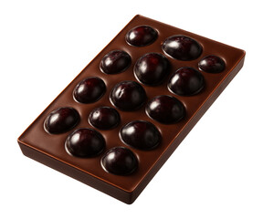 Chocolate bar with nickel plums