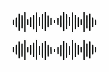 Sound wave pattern with multiple vertical lines on a white background