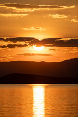 Sunset on Lake Argyle, Western Australia.