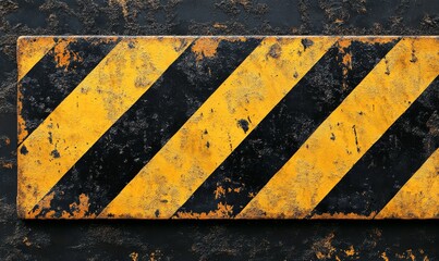 hazard yellow and black striped sign with strong diagonal lines, symbolizing safety and warning in hazardous environments, Generative AI
