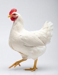 White Hen Studio Shot Poultry Farm Animal Bird.