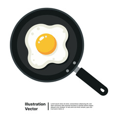 Sunny-Side Up Egg in Pan Illustration, Breakfast Delights and Culinary Creations