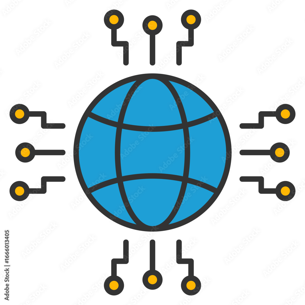 Poster network hub icon element for design