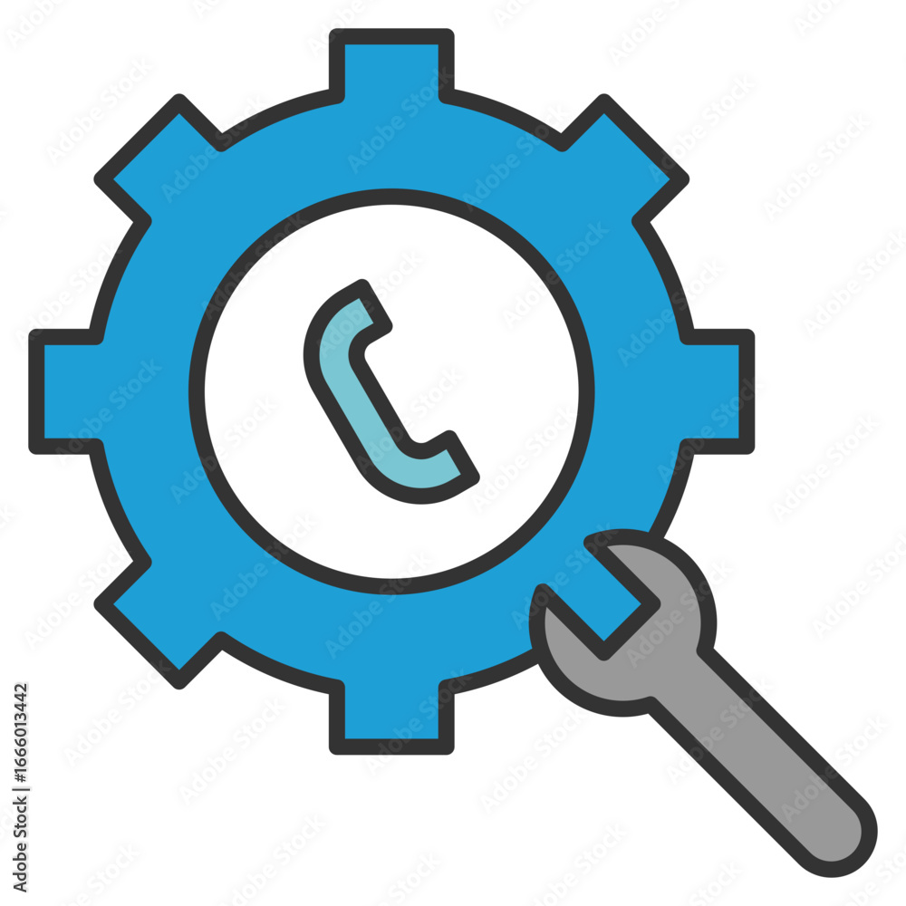 Aufkleber tech support icon element for design