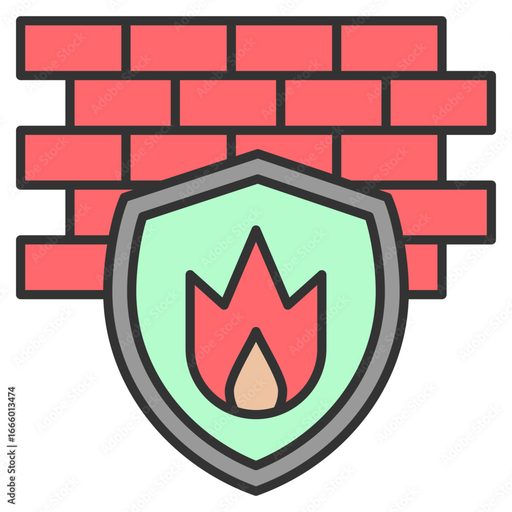 Poster firewall icon element for design