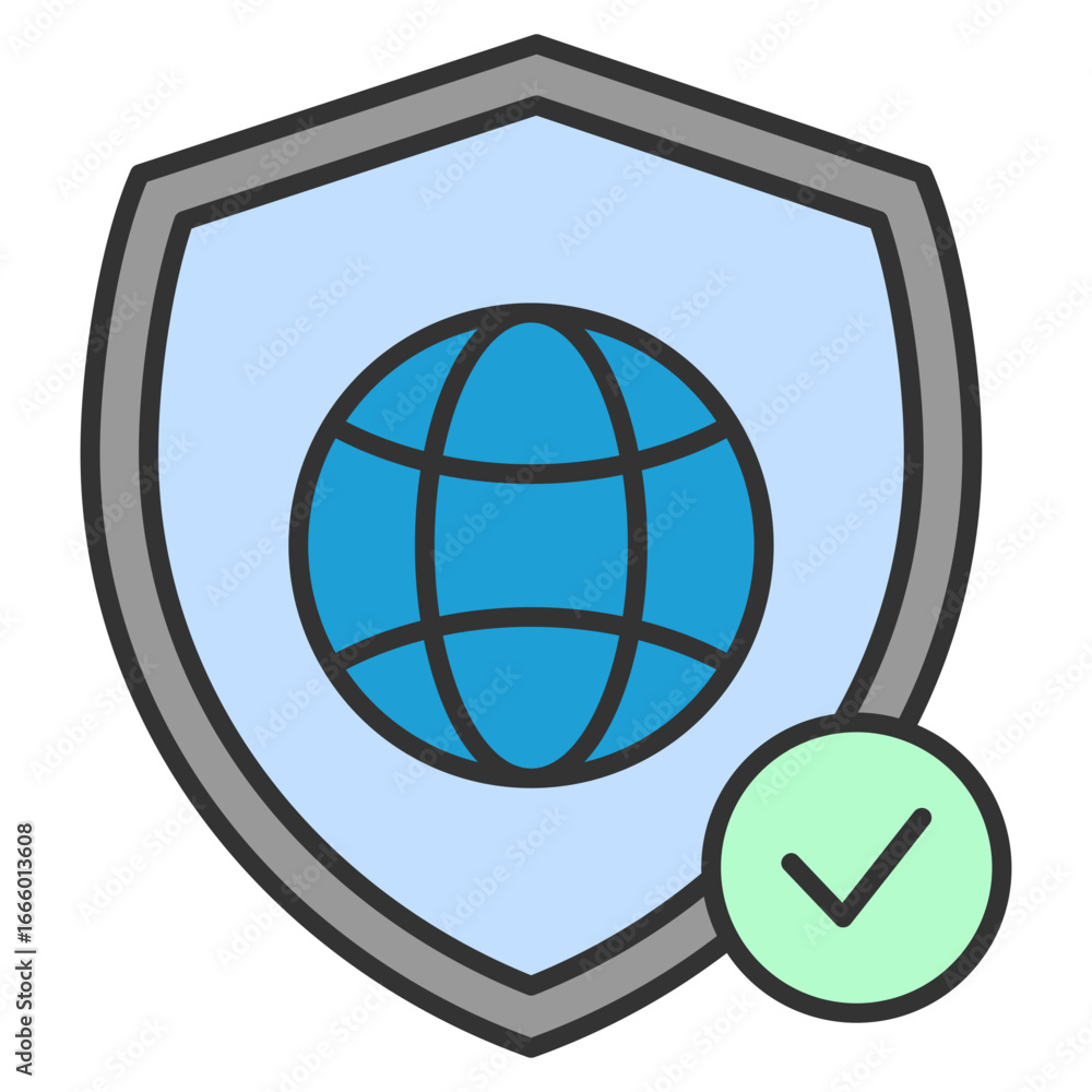 Poster vpn shield icon element for design