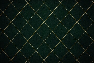 Fototapeta premium Dark green argyle pattern with slim golden lines creates a sophisticated design perfect for elegant home decor