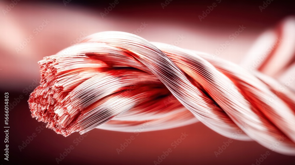 Aufkleber an artistic close-up of twisted copper wires, showcasing texture and color in a compelling visual.