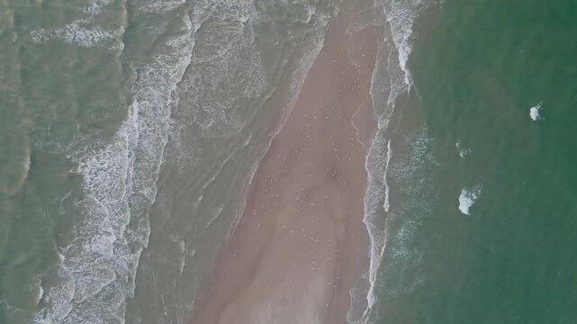 Morning aerial views of Grenen on the Northern Tip of Denmark