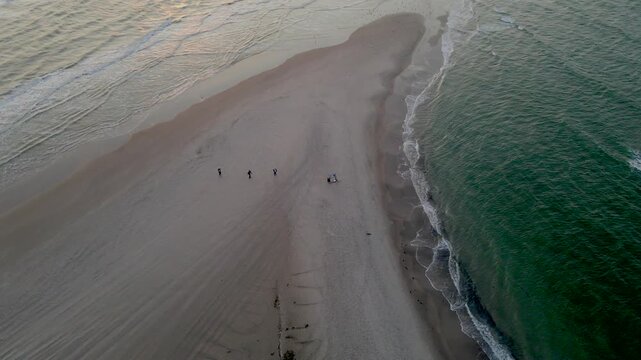 Morning aerial views of Grenen on the Northern Tip of Denmark