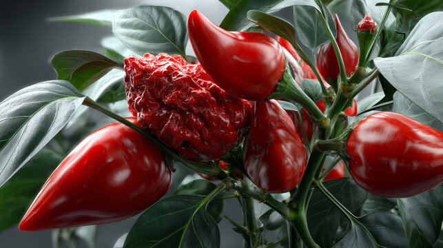 chili tree vector illustration, vegetable isolated in white, harvest, agriculture concept