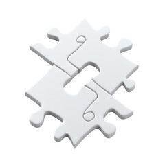 Obraz premium White puzzle pieces connected