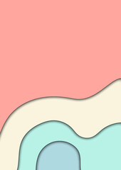 Vector paper cut layout design for presentation, flyer, poster. 3D simple background	
