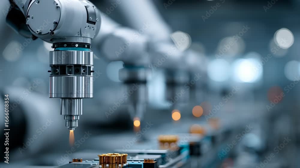Aufkleber automation and robotics precision tasks in industrial manufacturing facilities showcasing advanced t