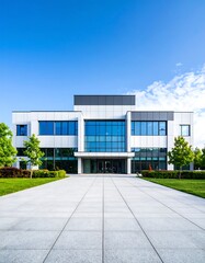 Obraz premium Modern office building with landscaping