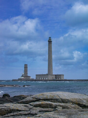 Fototapeta premium view of lighthouse of Gatteville, Manche, Cotentin, Normandie, France