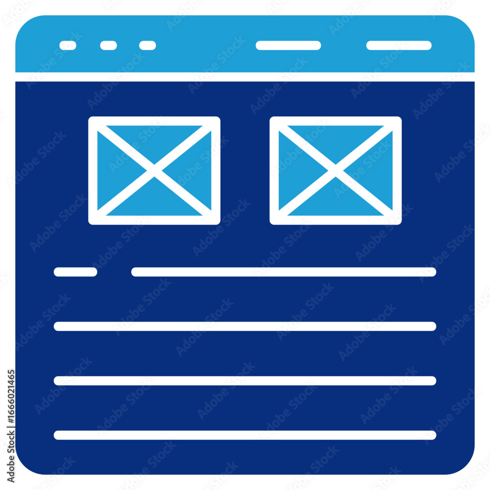 Poster wire frame icon element for design