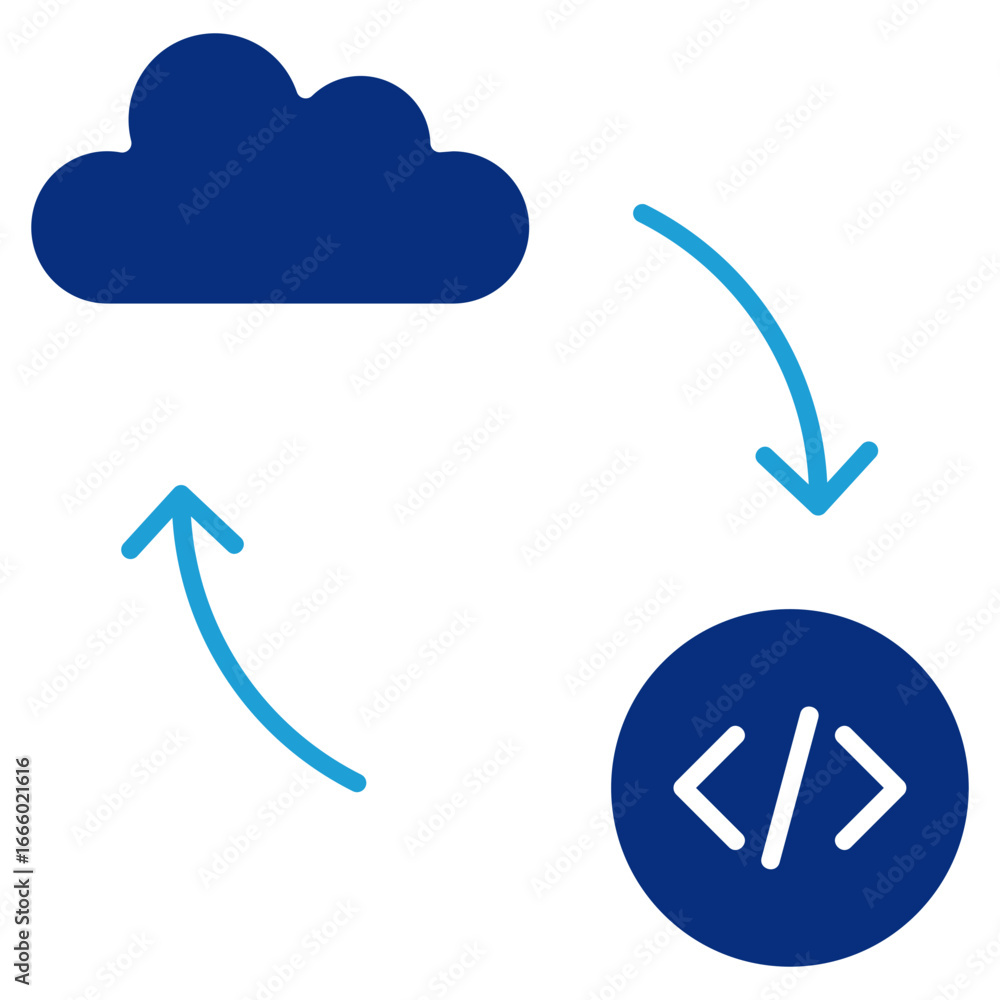 Aufkleber cloud deploy icon element for design