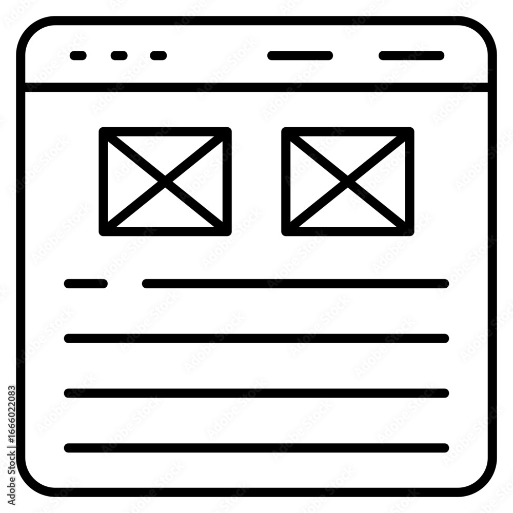Poster wire frame icon element for design