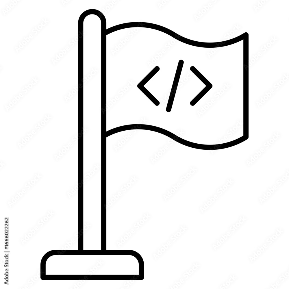 Poster feature flag icon element for design