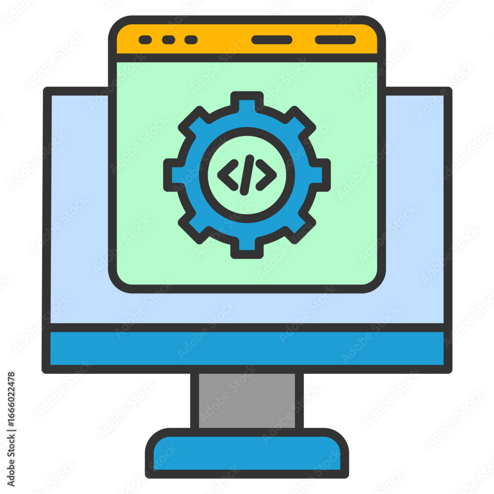 Poster ide screen icon element for design