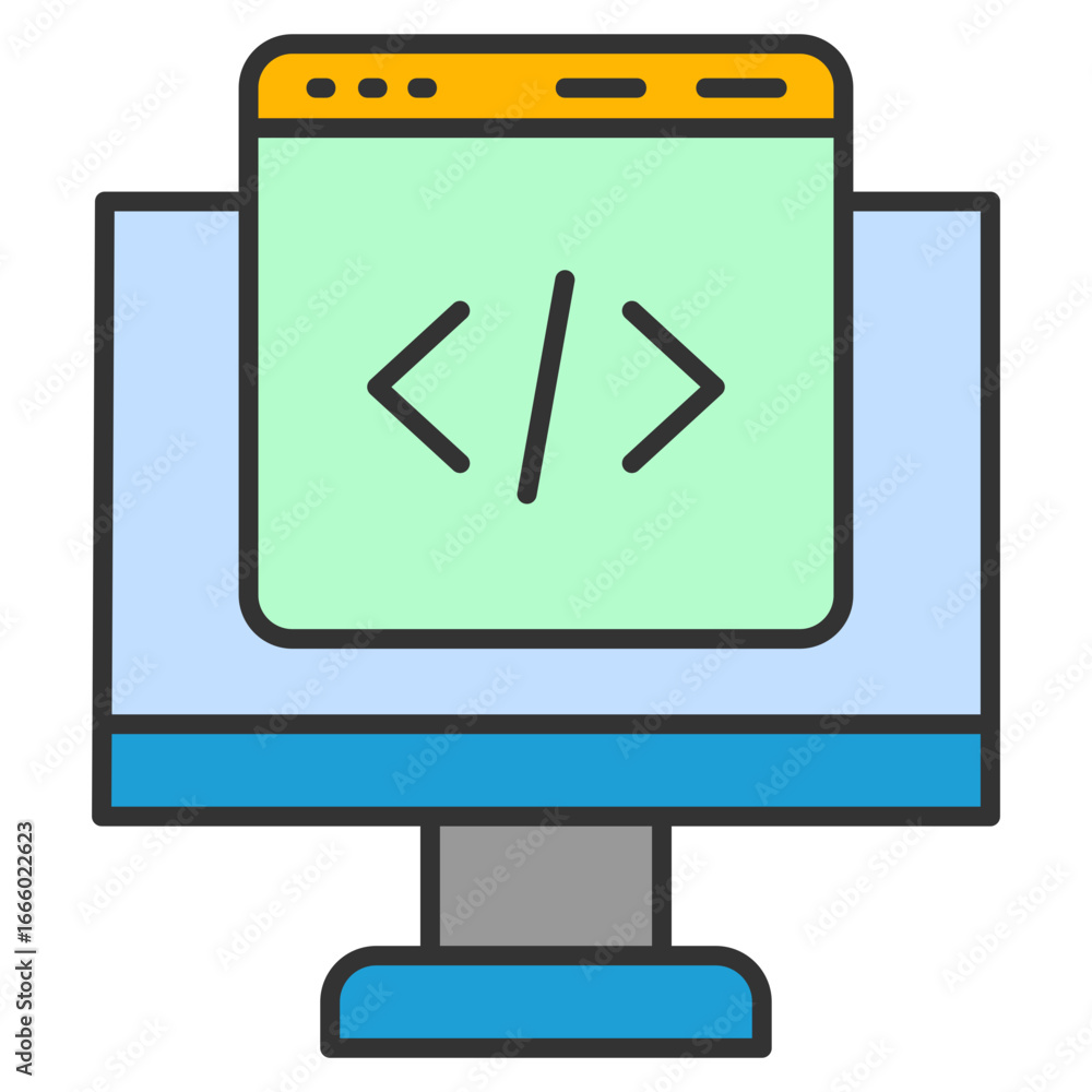 Aufkleber log console icon element for design