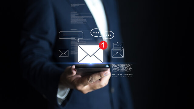 Business sends tailored email campaigns through smartphones and digital platforms, achieving success in communication, customer engagement, and timely message delivery
