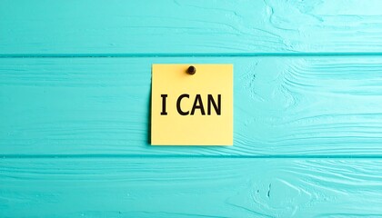 Motivational sticky note on teal wood (3)