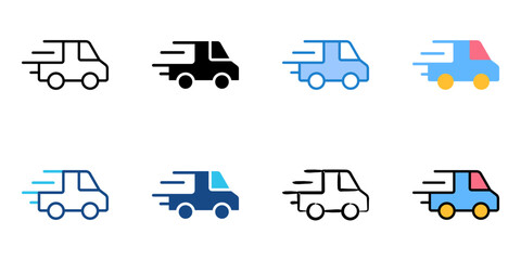 fast delivery icon set multiple style collection 
