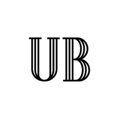UB monogram logo design letter text name symbol monochrome logotype alphabet character simple logo
