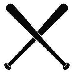 Baseball bats vector clean black silhouette design white background