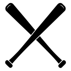 Baseball bats vector clean black silhouette design white background