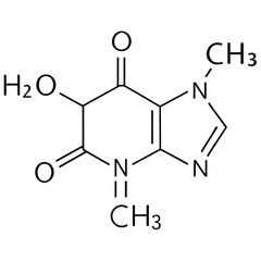 Fototapeta premium Chemical structure of paraxanthine, a caffeine metabolite, shown in skeletal formula