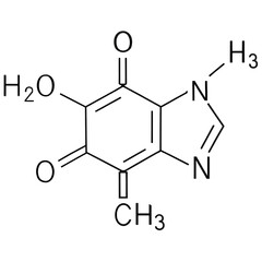 Fototapeta premium Chemical structure of a fused heterocyclic compound with carbonyl and methyl groups
