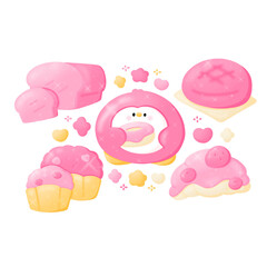 Penguin bread pink