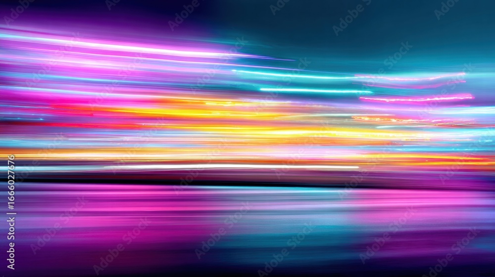 Poster vibrant light trails create a dazzling display of colors, adding a sense of speed and motion.