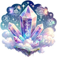 Radiant fantasy crystals and glowing symbols create a surreal, magical atmosphere.
Use in spiritual branding, meditation apps, or visionary product packaging.