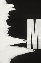 Old ripped torn blank black and white fly posters textures backgrounds grunge creased crumpled...