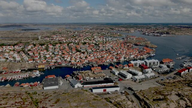 Aerial views of Smogen in Western Sweden