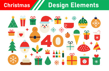 Obraz premium Festive Christmas Design Elements Collection with Holiday Icons and Decorations