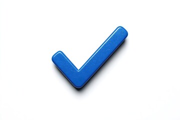 A 3D rendered blue checkmark on white