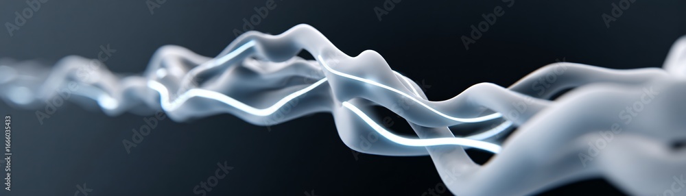 Poster abstract 3d render of luminous neural pathways, data flow concept, space for text