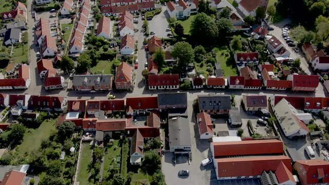 Aerial views of Ebeltoft in Eastern Denmark