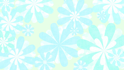 爽やかな水色の花が広がる可愛らしい壁紙イラスト