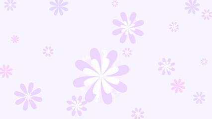 柔らかい薄紫色の花が広がる優しい雰囲気の壁紙イラスト