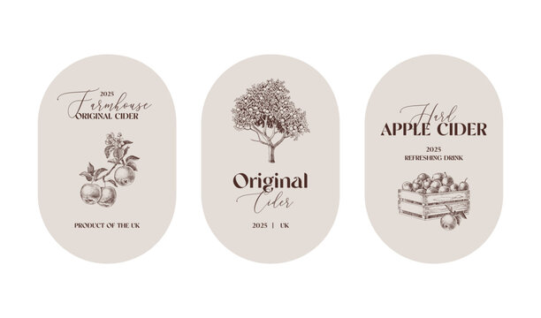 Vector collection of apple cider labels