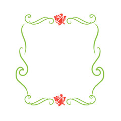 rose swirl frame decoration