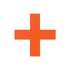 Fototapeta premium Orange plus sign on black back