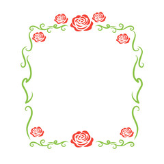 rose swirl frame decoration