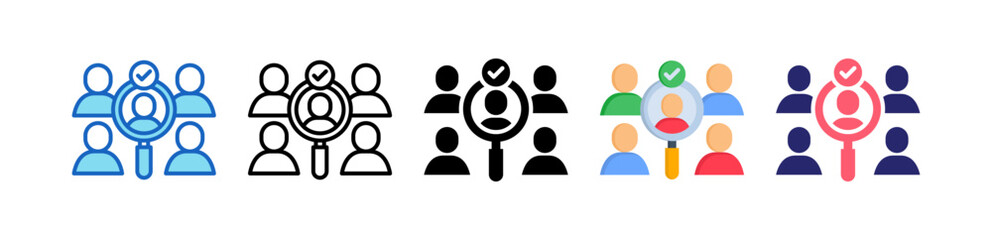 Obraz premium Candidate Selection Multiple Style Icon Set Collection. 